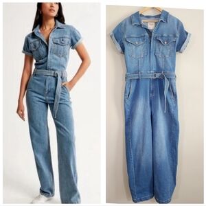 Abercrombie & Fitch Blue Denim Jumpsuit